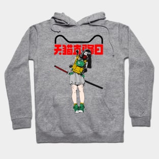 Cute Vaporwave Samurai Japanese Girl Hoodie